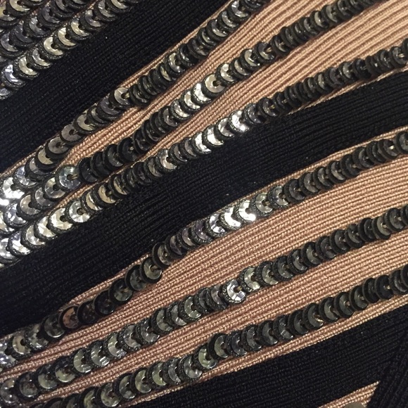 SOLD Herve Leger Halle Sequin Starburst Dress - Picture 5 of 7